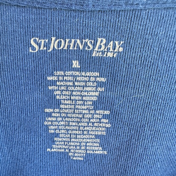 St. John's Bay T Shirt Paisley Print Short Sleeve Blue Top XL Casual NWOT - Picture 3 of 10